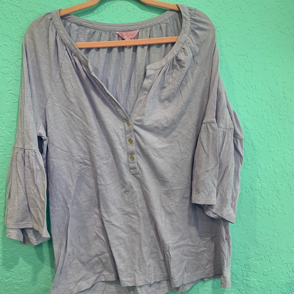 Lilly Pulitzer XL Women's Light purple  Button-Up Top